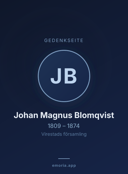 Gedenkportrait von Johan Magnus Blomqvist