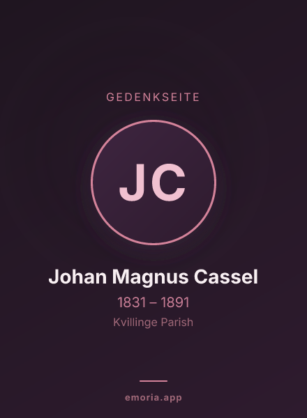 Gedenkportrait von Johan Magnus Cassel