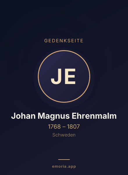 Gedenkportrait von Johan Magnus Ehrenmalm
