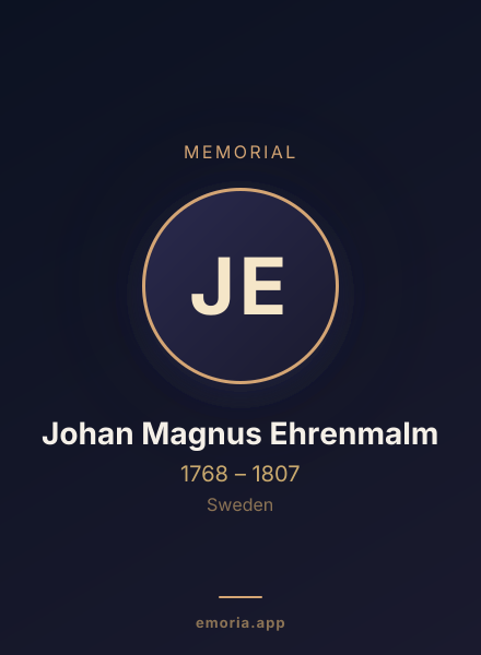 Memorial portrait of Johan Magnus Ehrenmalm