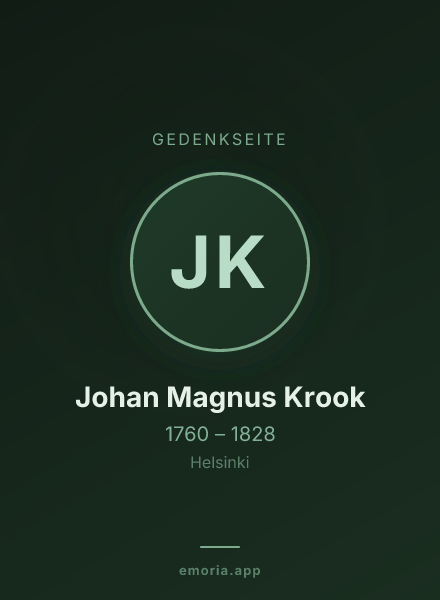 Gedenkportrait von Johan Magnus Krook
