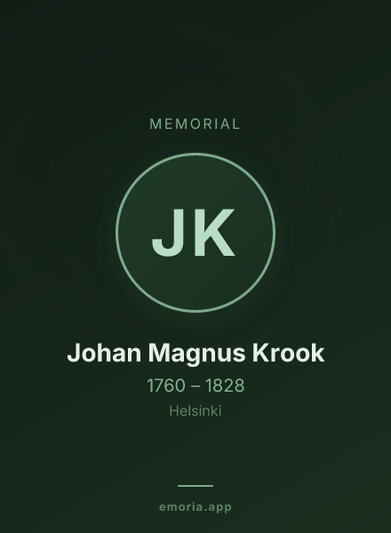 Memorial portrait of Johan Magnus Krook