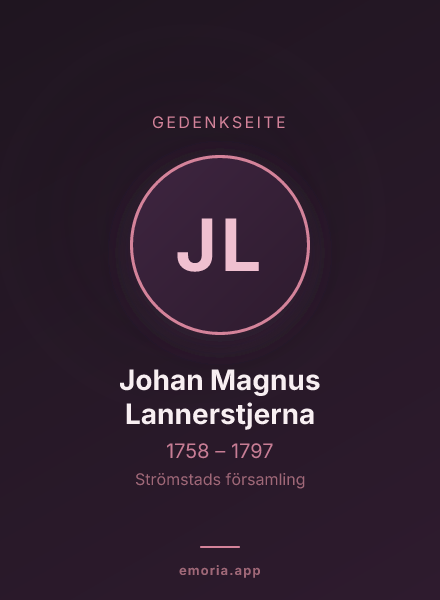 Gedenkportrait von Johan Magnus Lannerstjerna