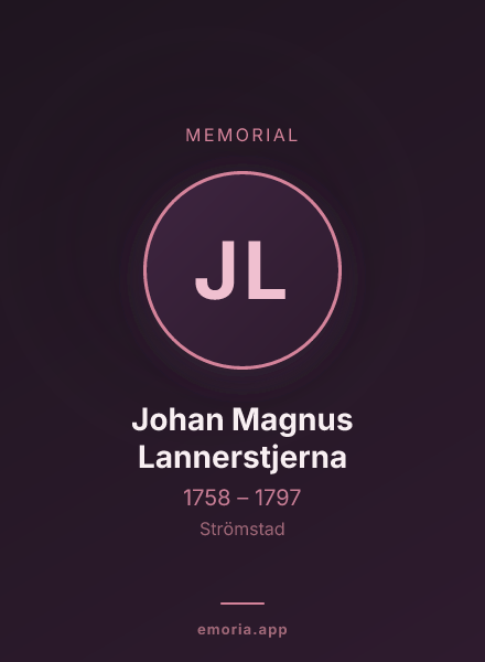 Memorial portrait of Johan Magnus Lannerstjerna