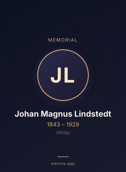 Memorial portrait of Johan Magnus Lindstedt