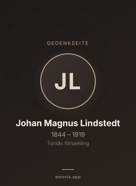 Gedenkportrait von Johan Magnus Lindstedt