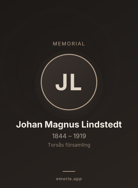 Memorial portrait of Johan Magnus Lindstedt