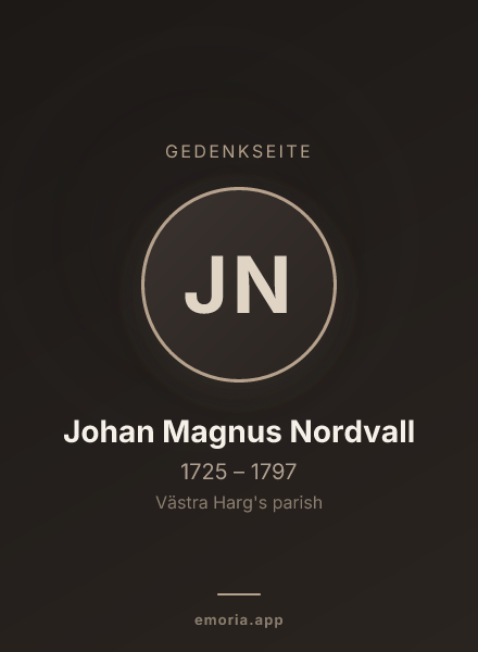 Gedenkportrait von Johan Magnus Nordvall