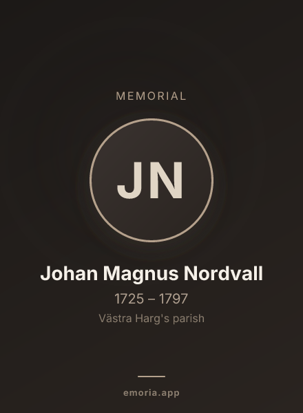 Memorial portrait of Johan Magnus Nordvall