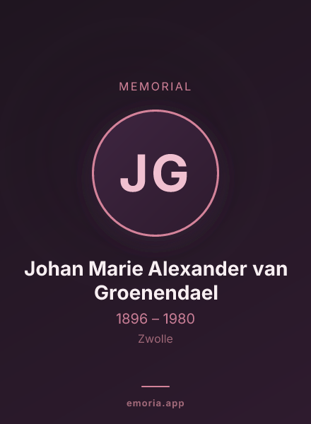 Memorial portrait of Johan Marie Alexander van Groenendael