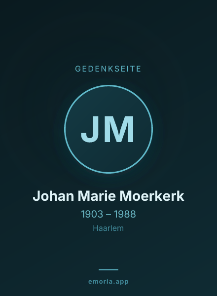 Gedenkportrait von Johan Marie Moerkerk
