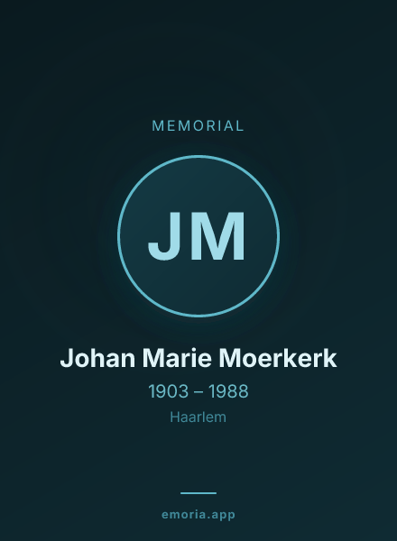 Memorial portrait of Johan Marie Moerkerk