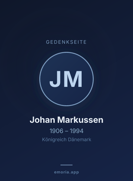 Gedenkportrait von Johan Markussen