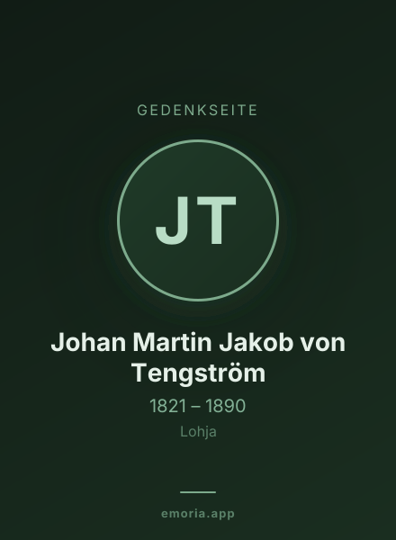 Gedenkportrait von Johan Martin Jakob von Tengström