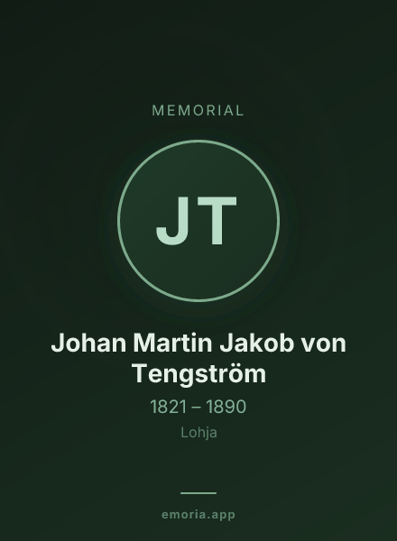 Memorial portrait of Johan Martin Jakob von Tengström