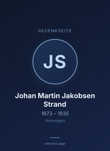 Gedenkportrait von Johan Martin Jakobsen Strand