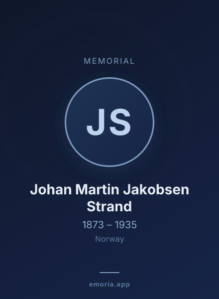 Memorial portrait of Johan Martin Jakobsen Strand