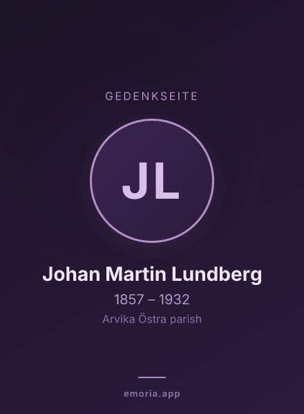 Gedenkportrait von Johan Martin Lundberg