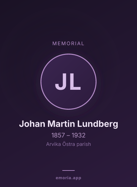 Memorial portrait of Johan Martin Lundberg