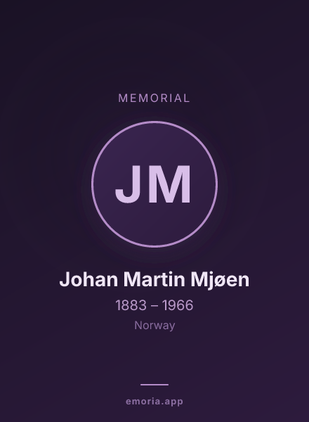 Memorial portrait of Johan Martin Mjøen