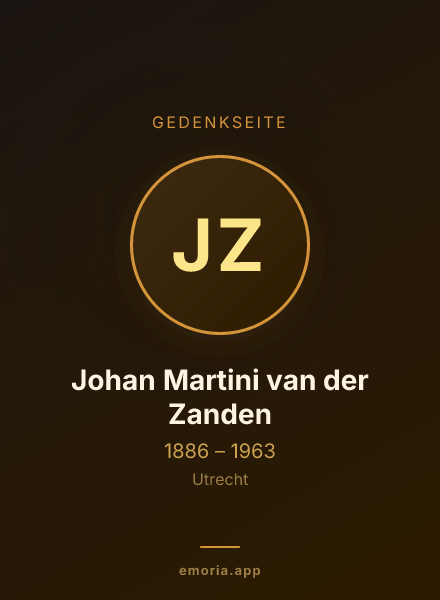 Gedenkportrait von Johan Martini van der Zanden