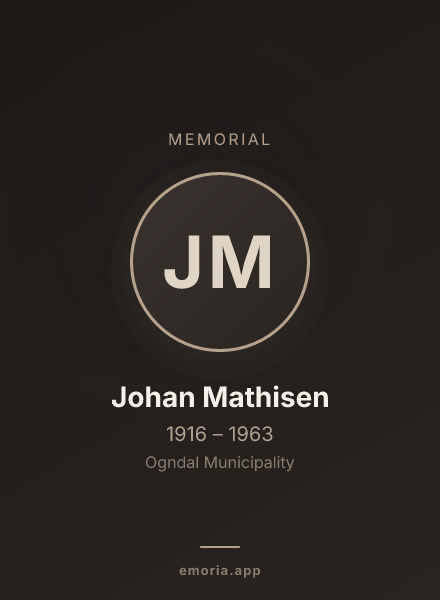 Memorial portrait of Johan Mathisen