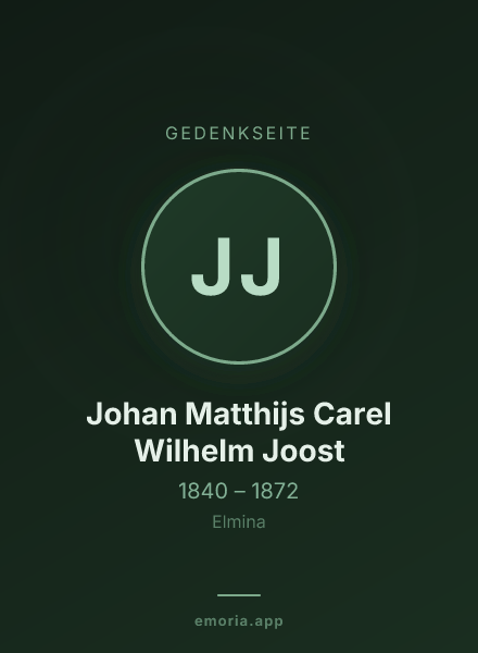 Gedenkportrait von Johan Matthijs Carel Wilhelm Joost