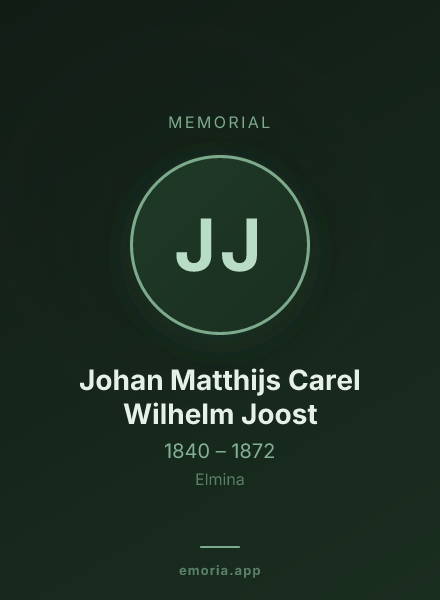 Memorial portrait of Johan Matthijs Carel Wilhelm Joost