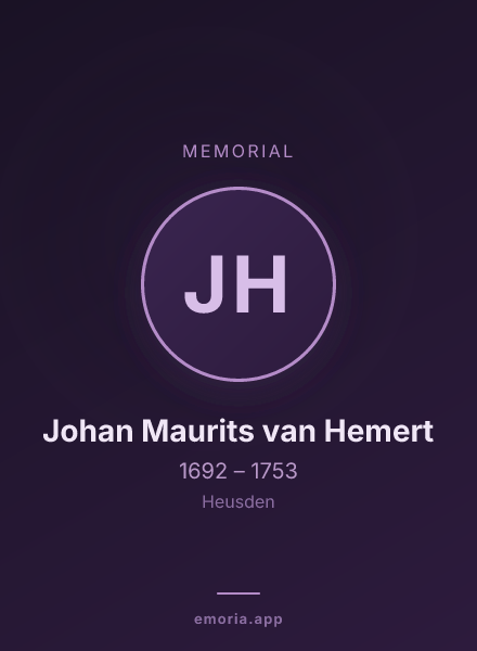 Memorial portrait of Johan Maurits van Hemert