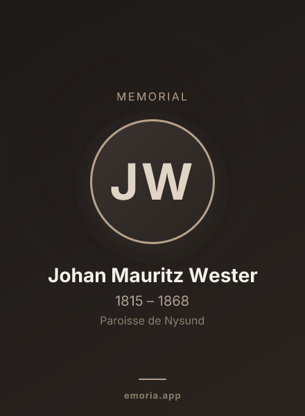 Memorial portrait of Johan Mauritz Wester