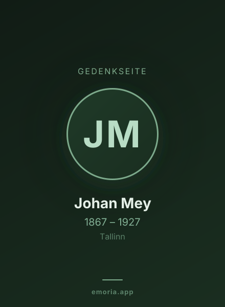 Gedenkportrait von Johan Mey