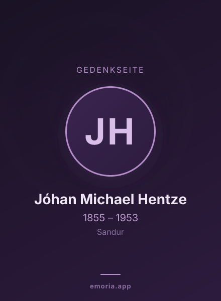 Gedenkportrait von Jóhan Michael Hentze