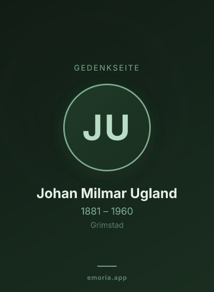 Gedenkportrait von Johan Milmar Ugland