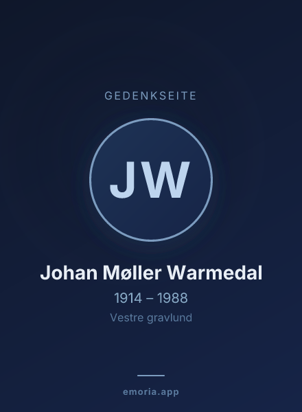 Gedenkportrait von Johan Møller Warmedal