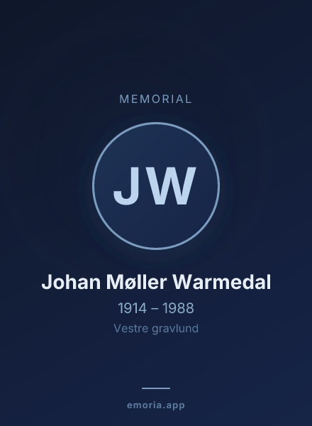 Memorial portrait of Johan Møller Warmedal