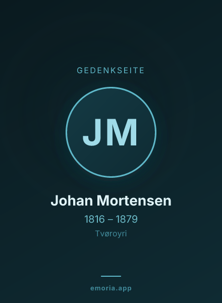 Gedenkportrait von Johan Mortensen