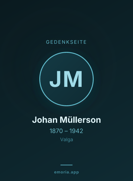 Gedenkportrait von Johan Müllerson