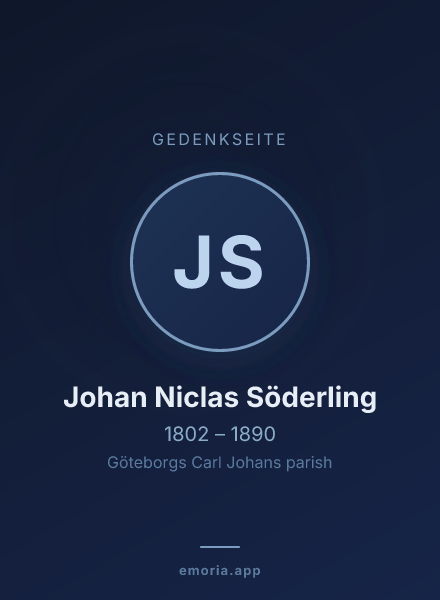 Gedenkportrait von Johan Niclas Söderling