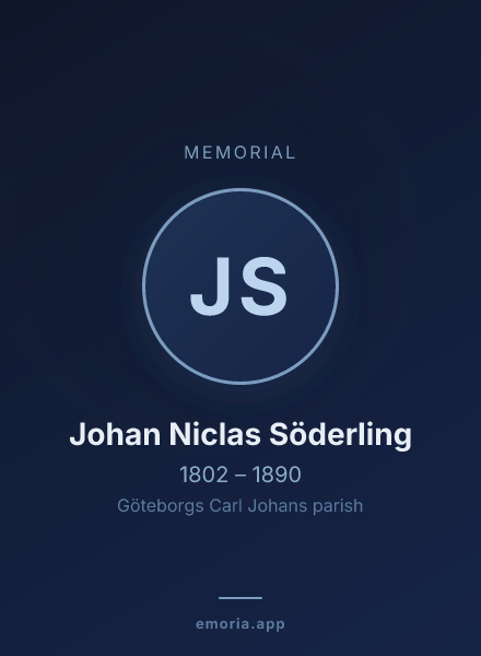 Memorial portrait of Johan Niclas Söderling