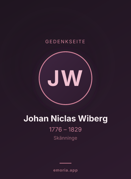 Gedenkportrait von Johan Niclas Wiberg