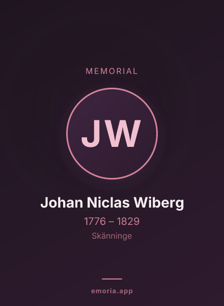 Memorial portrait of Johan Niclas Wiberg