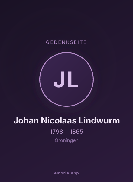 Gedenkportrait von Johan Nicolaas Lindwurm