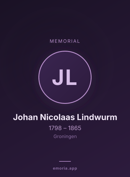Memorial portrait of Johan Nicolaas Lindwurm