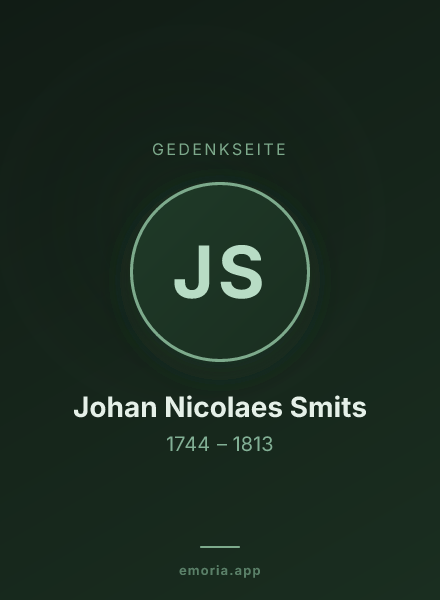 Gedenkportrait von Johan Nicolaes Smits