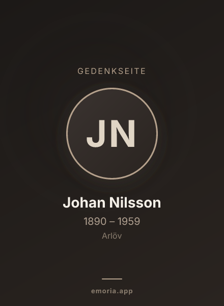 Gedenkportrait von Johan Nilsson