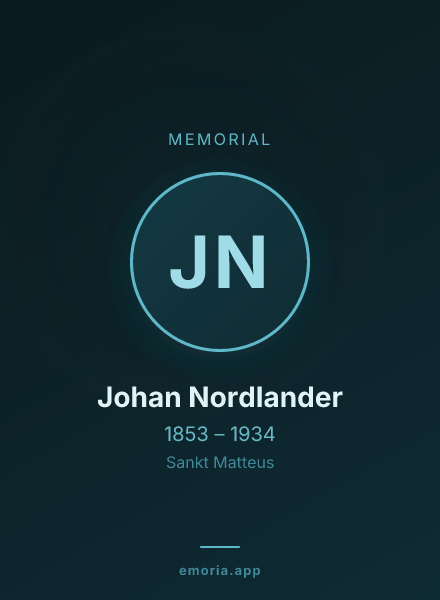 Memorial portrait of Johan Nordlander