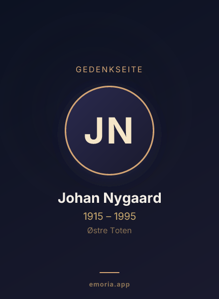 Gedenkportrait von Johan Nygaard