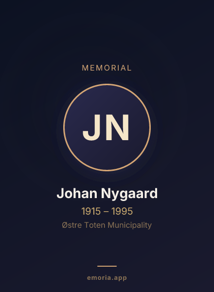 Memorial portrait of Johan Nygaard