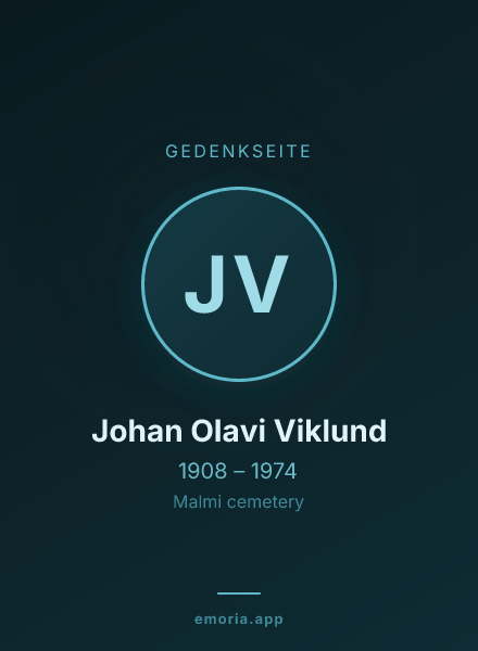 Gedenkportrait von Johan Olavi Viklund