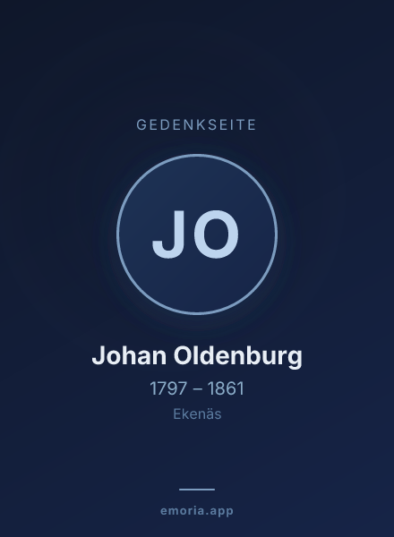 Gedenkportrait von Johan Oldenburg